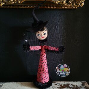 Large Kitschy Halloween Witch Cone Doll w Vtg Doll Head By Rock N Pop Shop 2023